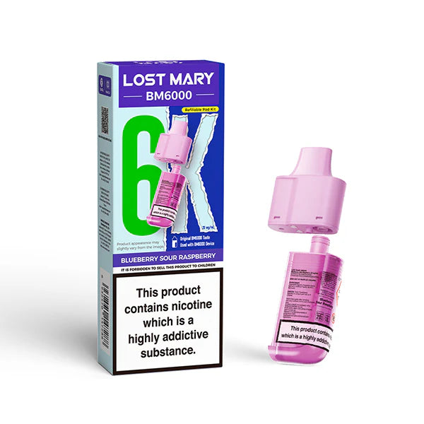 Lost Mary BM6000 Ersatzkartuschen inkl Mundstück – BM6000 Freebase kompatibel, BM6000 Nachfüllkartusche