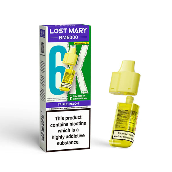 Lost Mary BM6000 Pod - Triple Melon – BM6000 kompatibel, BM6000 Pod Melone