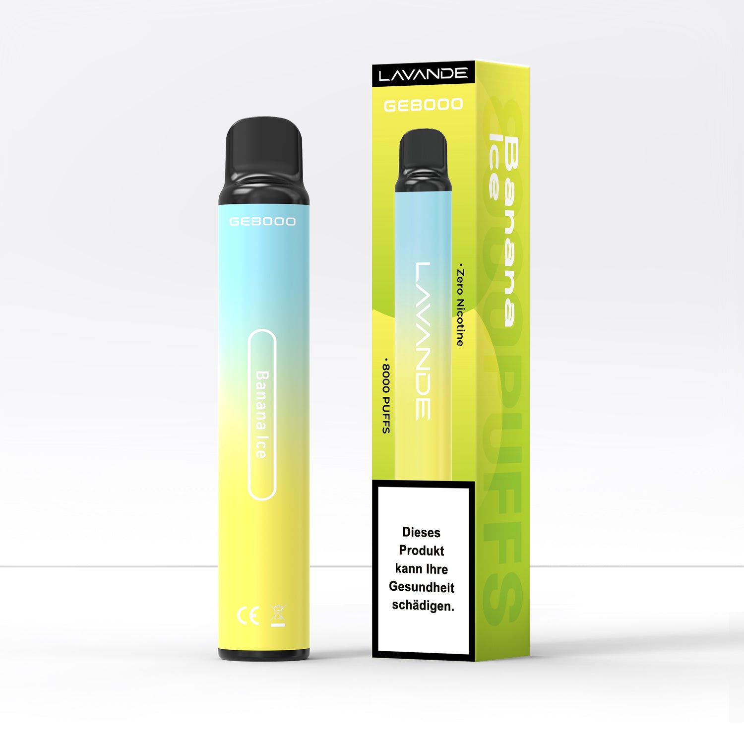 Lavande GE8000 Banana Ice - 0% Nikotin – 8000 Züge Einweg-E-Zigarette, beste Einweg-Vapes 2024