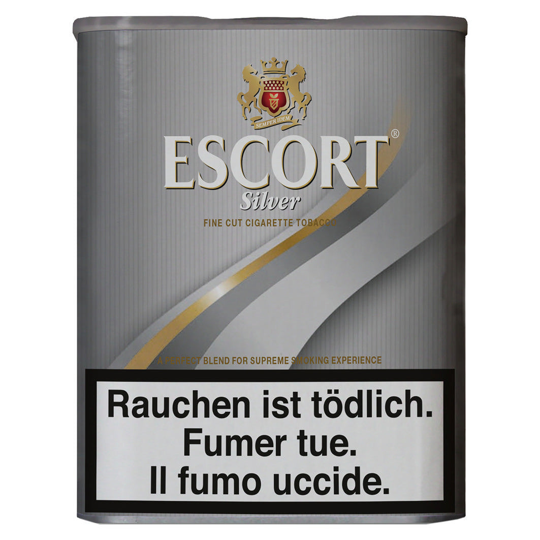 Escort Silver Tabakeimer - 100g – ausgewogener Feinschnitt, ausgewogener Smoke