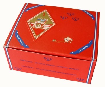 Wasserpfeifenkohle Three Kings 40mm Display – effiziente Verbrennung., einfache Handhabung