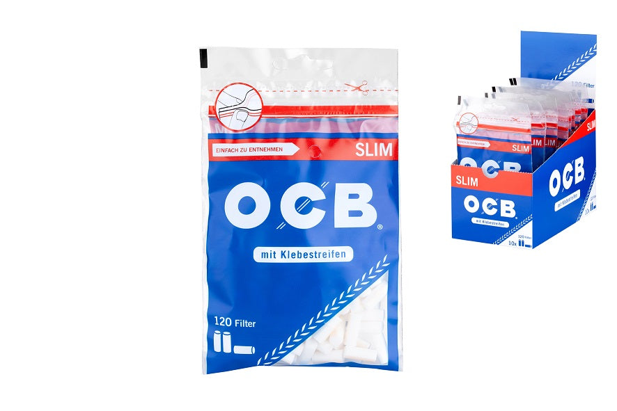 OCB Slim mit Klebestreifen 6mm - 120 Stk. – 120 Stück, 15 mm Länge