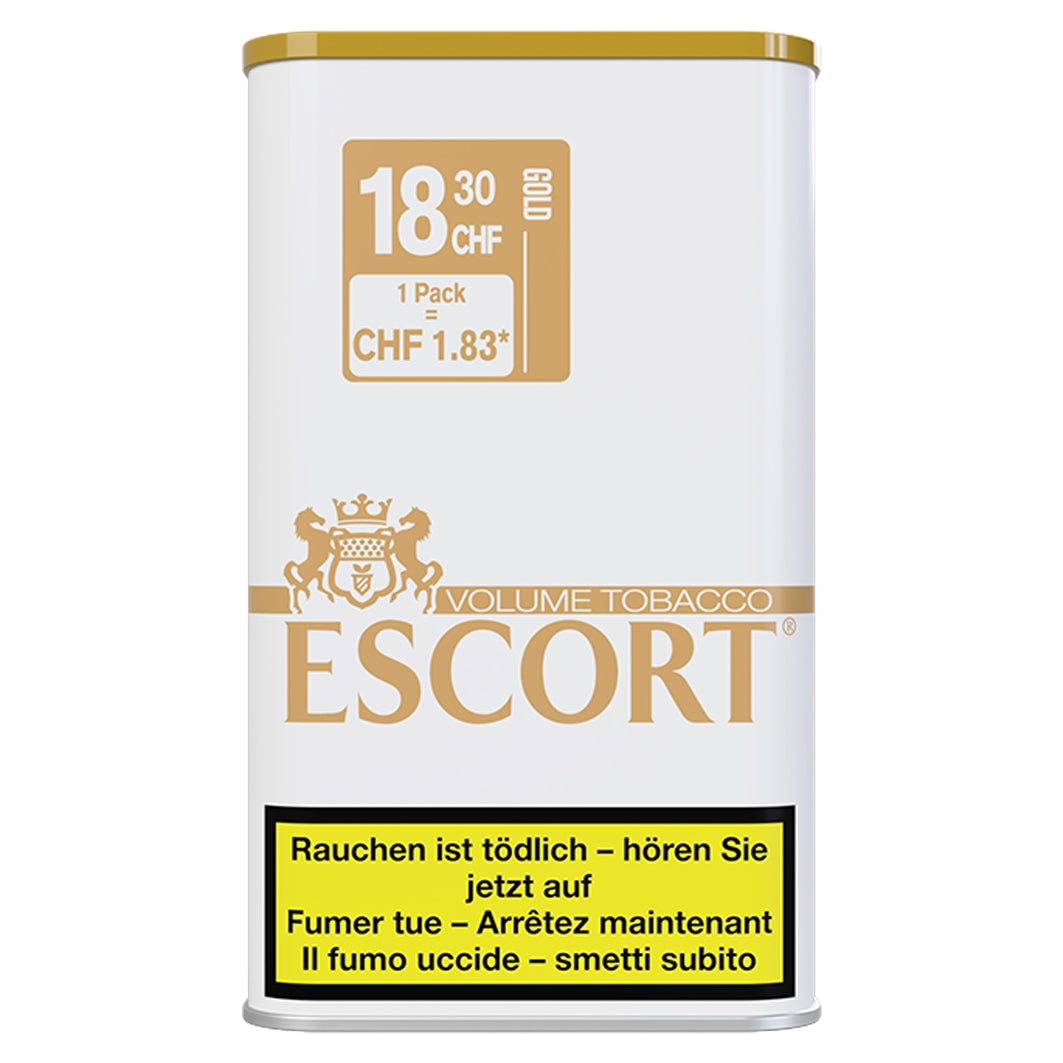 Escort Gold Volume Tabakeimer 87g – goldene Tabakdose mit Volumentabak zum Selberstopfen