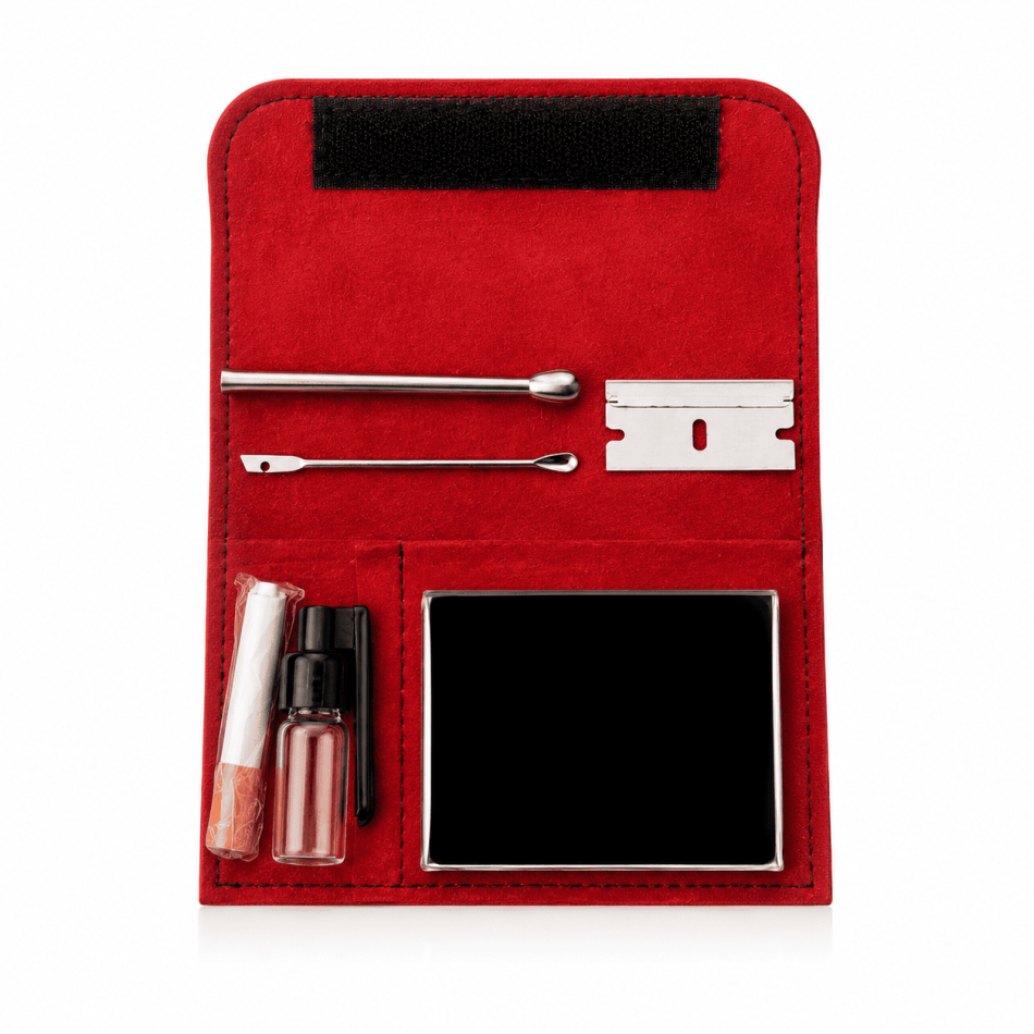 Snuff-Set im Etui Rot
