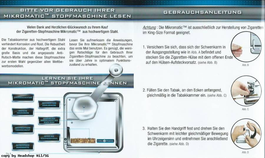 OCB Mikromatic Zigarettenstopfmaschine – Mikromatic Stopfer, Mikromatic Stopfmaschine