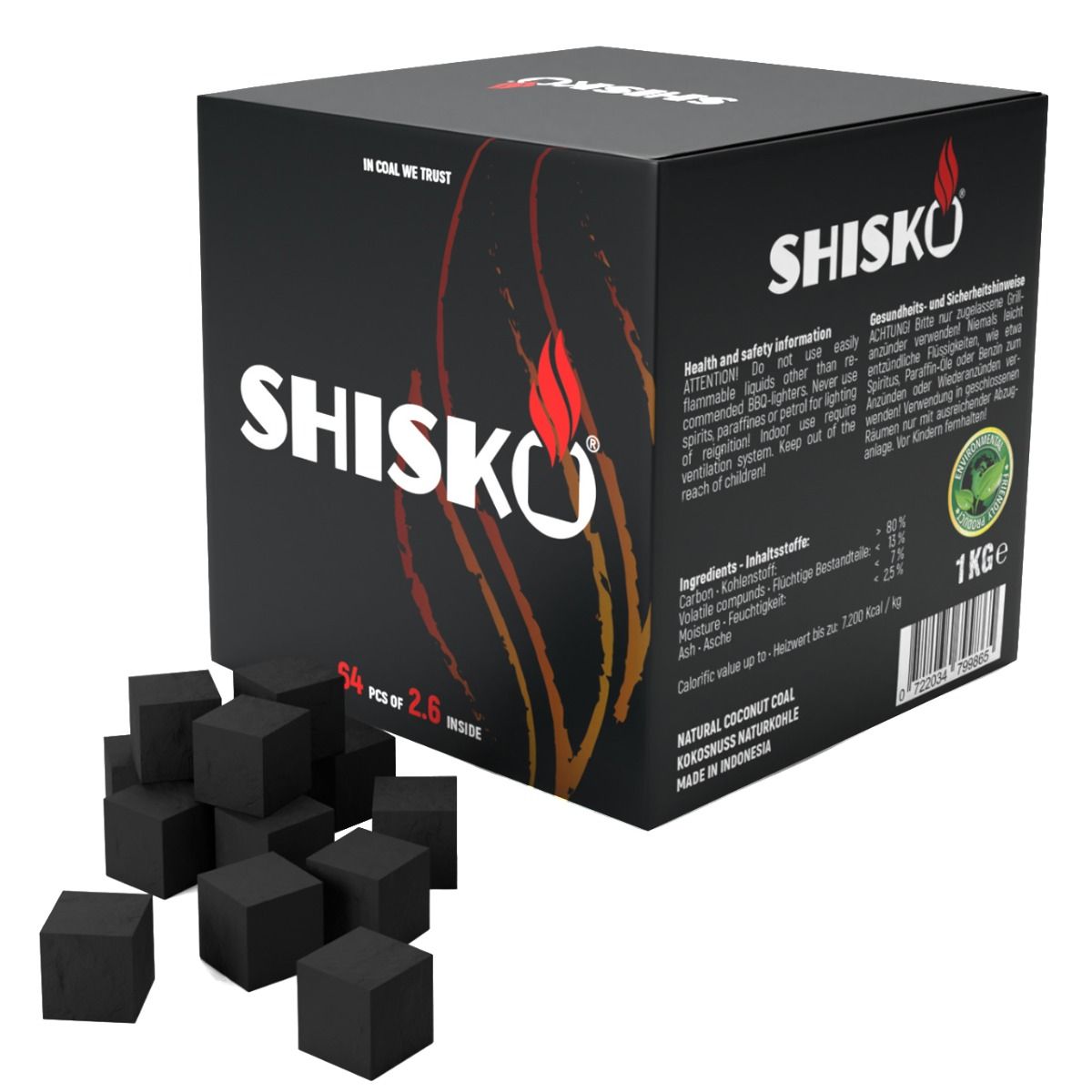 Shisko Naturkohle 26mm - 1kg – Bunsenbrenner, CO2-Ausstoß reduzieren