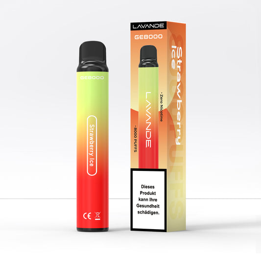 Lavande GE8000 Strawberry Ice - 0% – 8000 Züge Einweg-E-Zigarette, beste Einweg-Vapes 2024