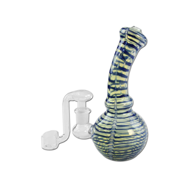 Ölbong mit Banger + Streifen Blau