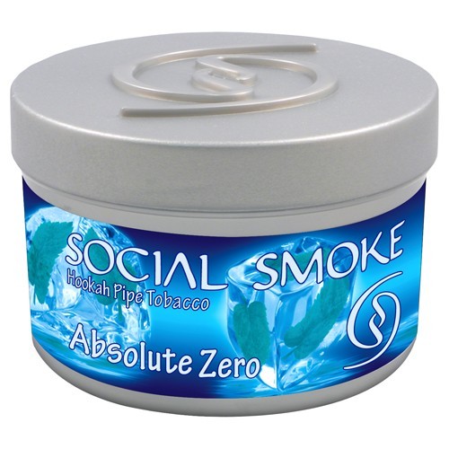Wasserpfeifentabak Social Smoke Absolute Zero 250gr – 250 g Shisha-Tabak, authentischer Minzgeschmack