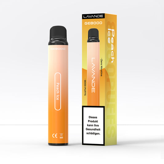 Lavande GE8000 Peach Ice - 0% – 8000 Züge Einweg-E-Zigarette, beste Einweg-Vapes 2024