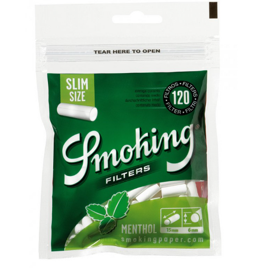 Smoking Menthol - 120 – 6 mm Zigarettenfilter, Filter für handgedrehte Zigaretten
