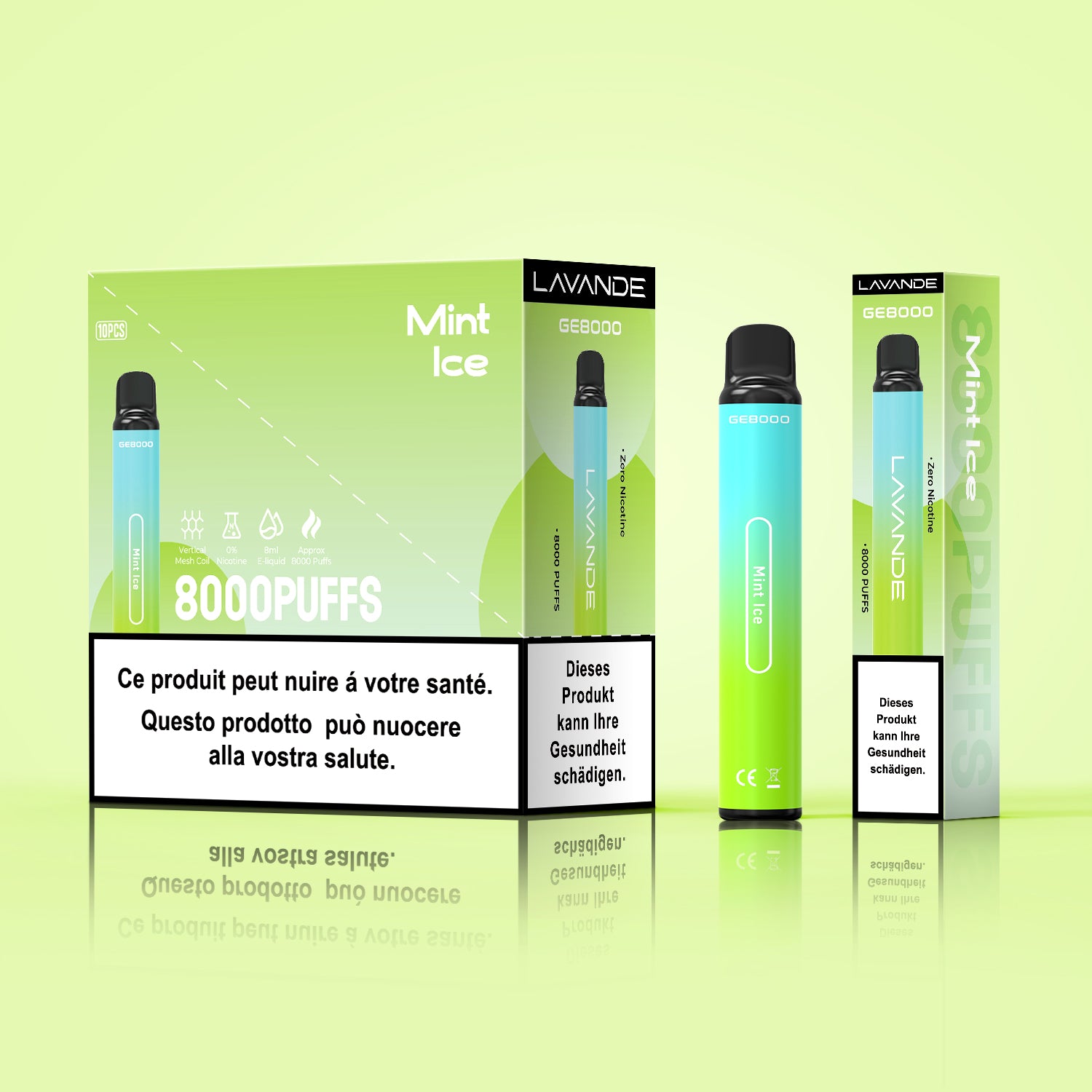 Lavande GE8000 Mint Ice - 0% – Blackcurrant Ice Geschmack, Blackcurrant Ice ohne Nikotin