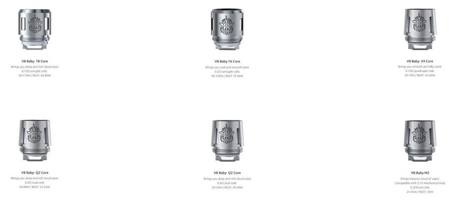 5 x smok TFV8 Baby Verdampferköpfe