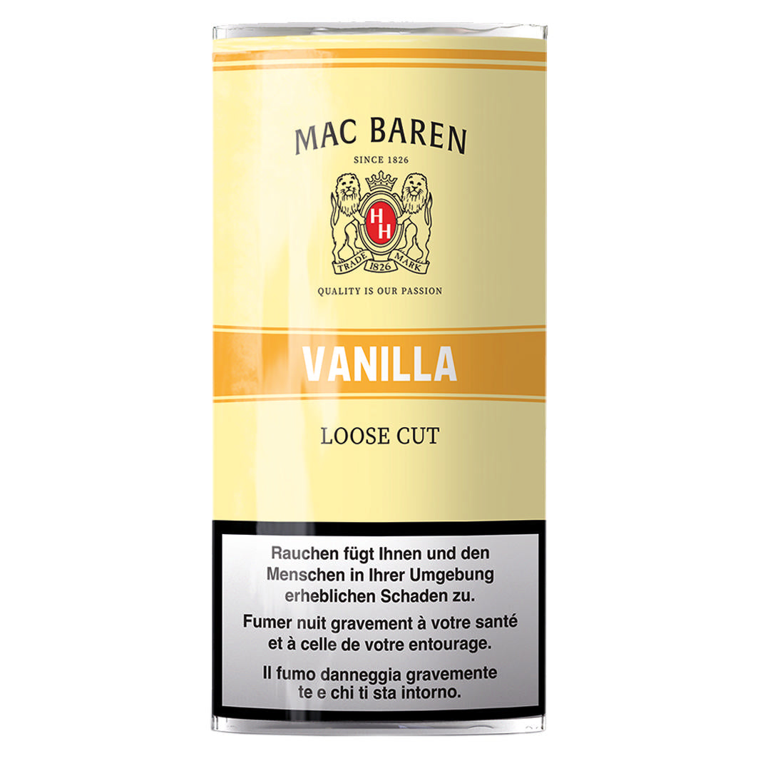 Mac Baren Vanilla Loose Cut 50g – aromatisierter Pfeifentabak, Black Cavendish Mischung