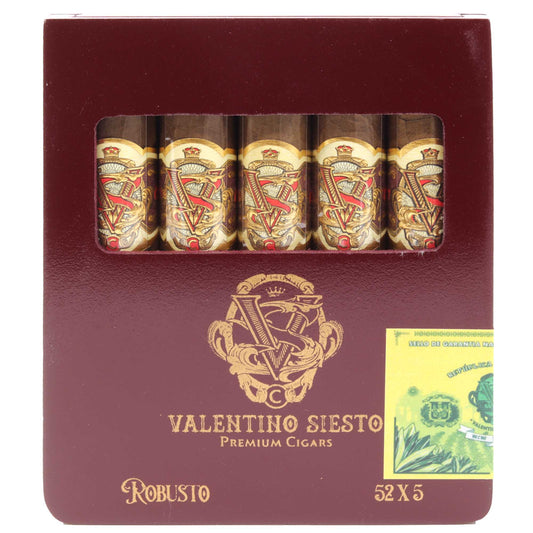 Valentino Siesto Travel Box Sun Grown Robusto Zigarren, Robusto-Format, reisefreundliches Gebinde