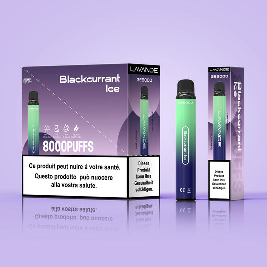 Lavande GE8000 Blackcurrant Ice - 0% Nikotin – Blackcurrant Ice Geschmack, Blackcurrant Ice ohne Nikotin