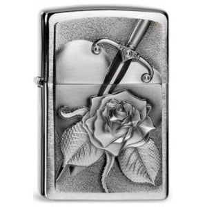 Zippo Heart with Rose