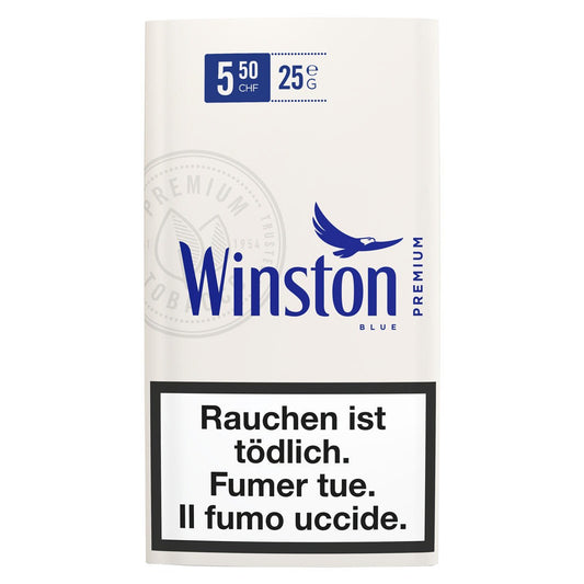 Winston Blue Drehtabak á 25 g – Milder Stopftabak, Premium Tabakprodukte