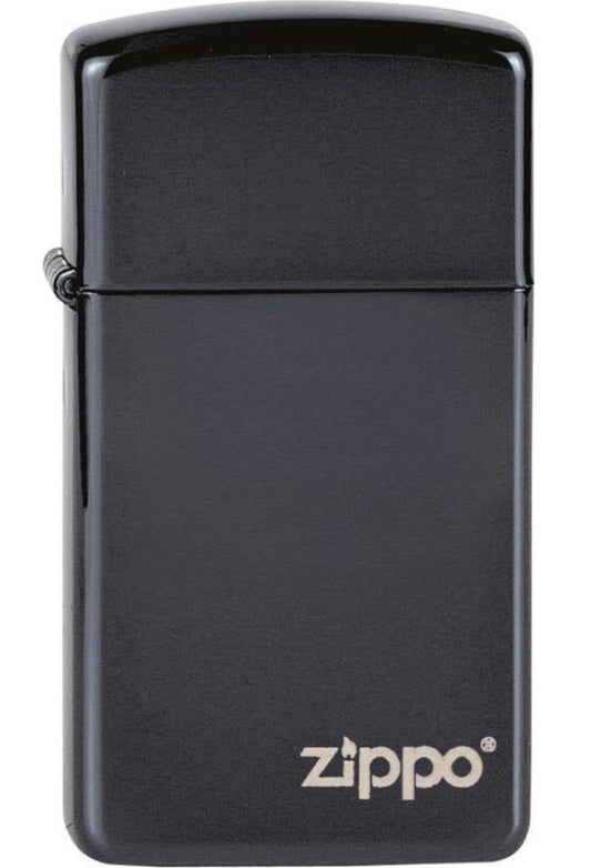 Zippo Slim Ebony Z Logo High Polish Black