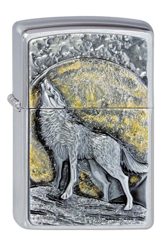 Zippo Pocket Lighter 200 Wolf At Moonlight