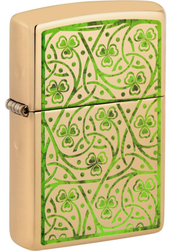 Zippo 254B Clover Leaves Design