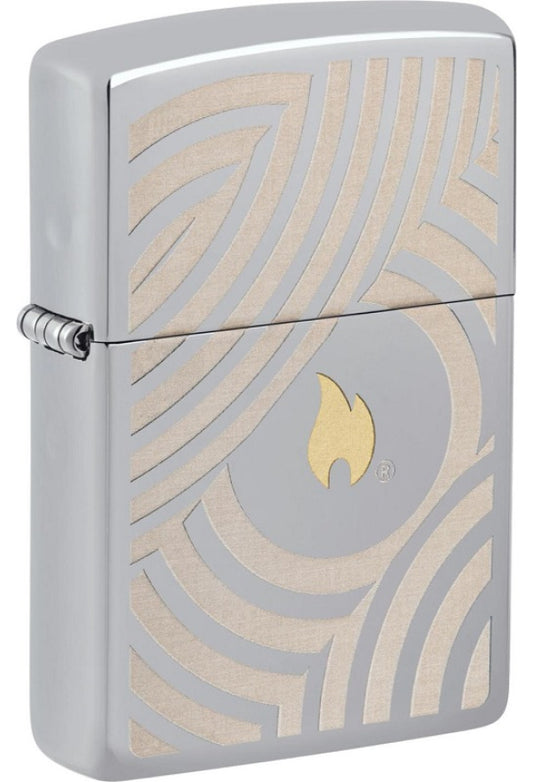 Zippo 250 Flame and Circles Design 2
