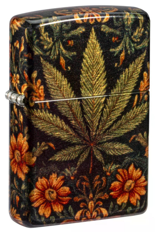 Zippo Leaf and Flowers Design