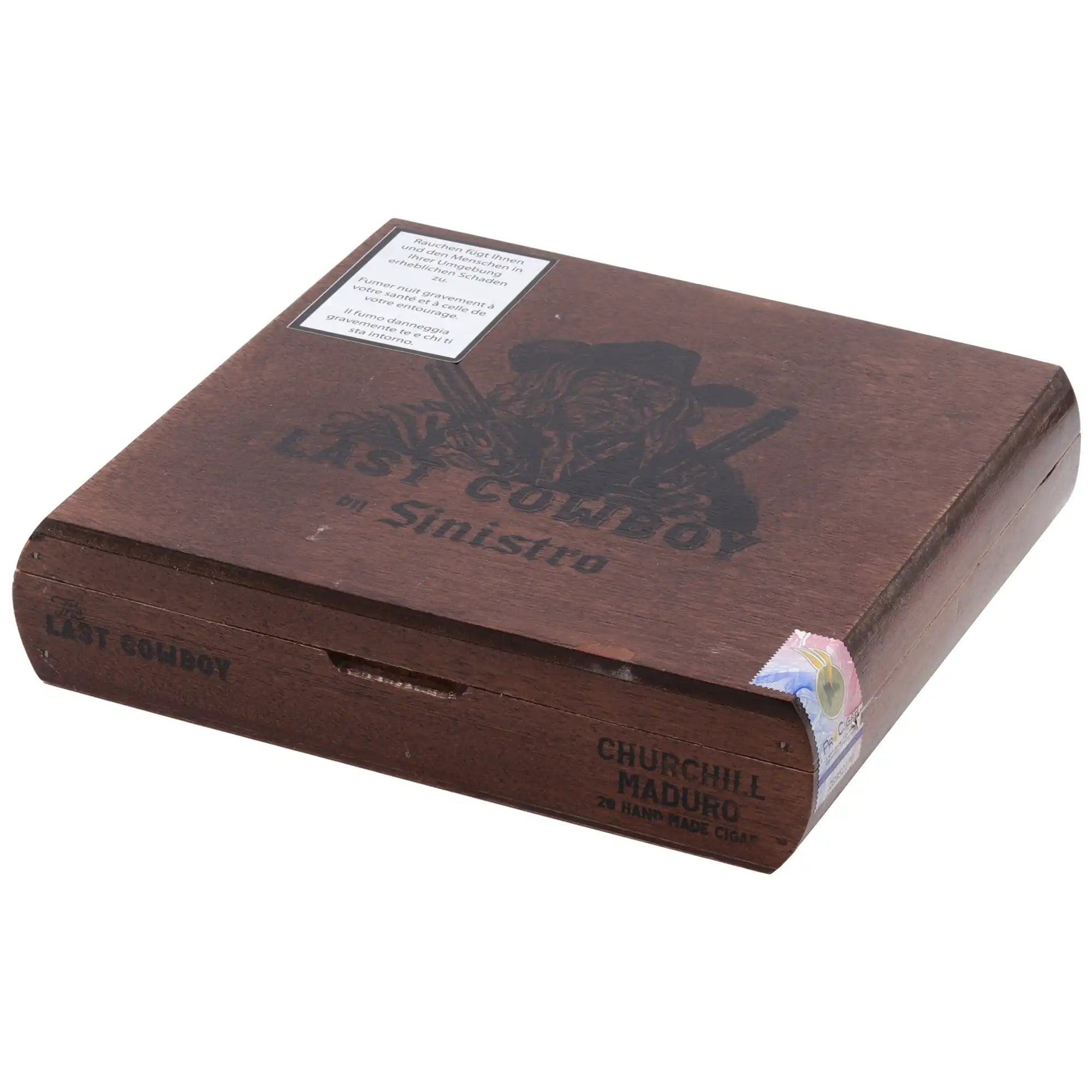 Sinistro Last Cowboy Maduro Churchill Zigarre mit dunklem Deckblatt, 20er Kistchen