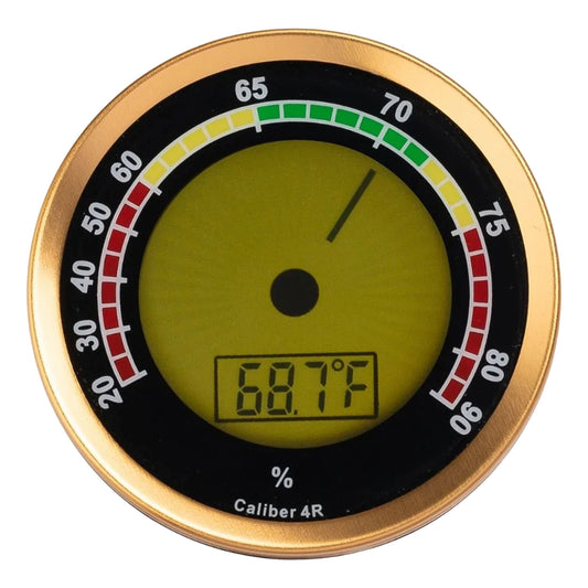 Cigar Oasis Hygrometer digital rund gold zur Feuchtigkeitsmessung im Humidor