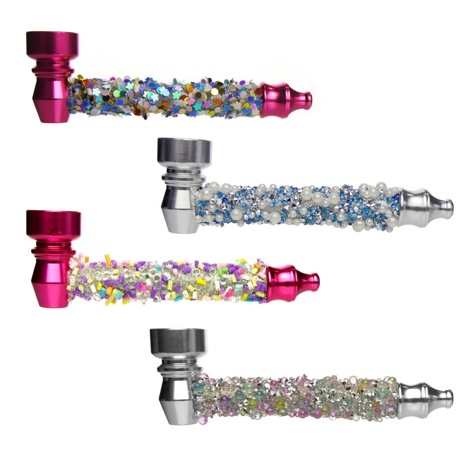 Metallpfeife Pink Silber 10 cm