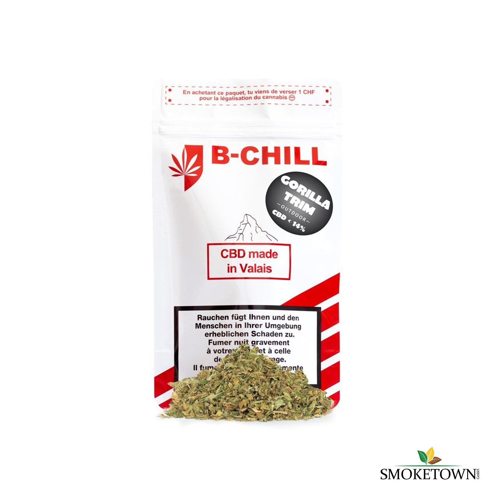 B-Chill CBD Gorilla Trim Beutel mit fein aufbereitetem CBD-Trim