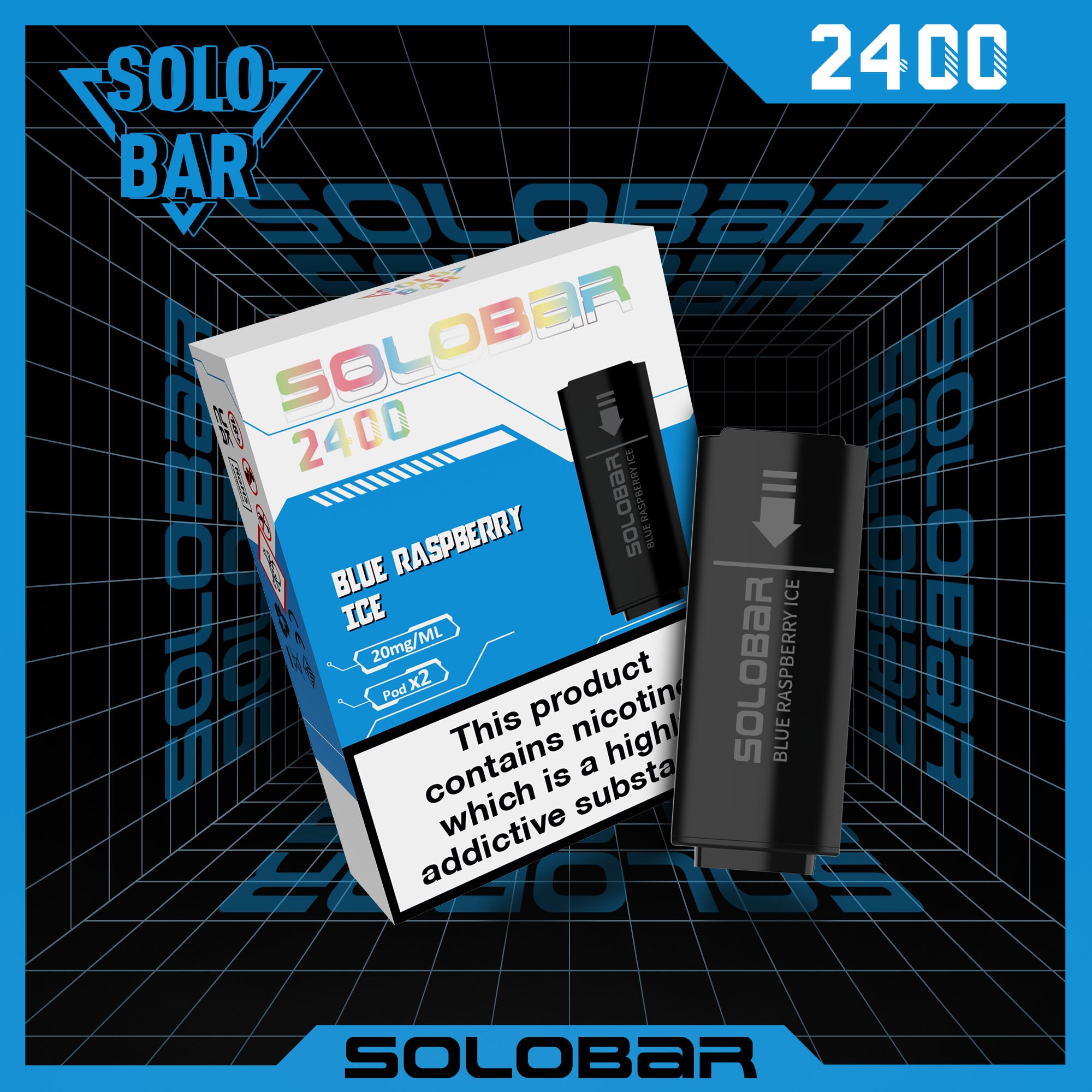 Solo Bar - Pods – 4 Kartuschen E-Zigarette, 600 Züge Pods