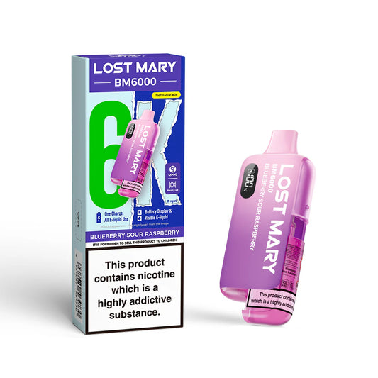 Lost Mary BM6000 - Blueberry Sour Raspberry – 6000 Züge Beeren Vape, Blueberry Liquid Vape