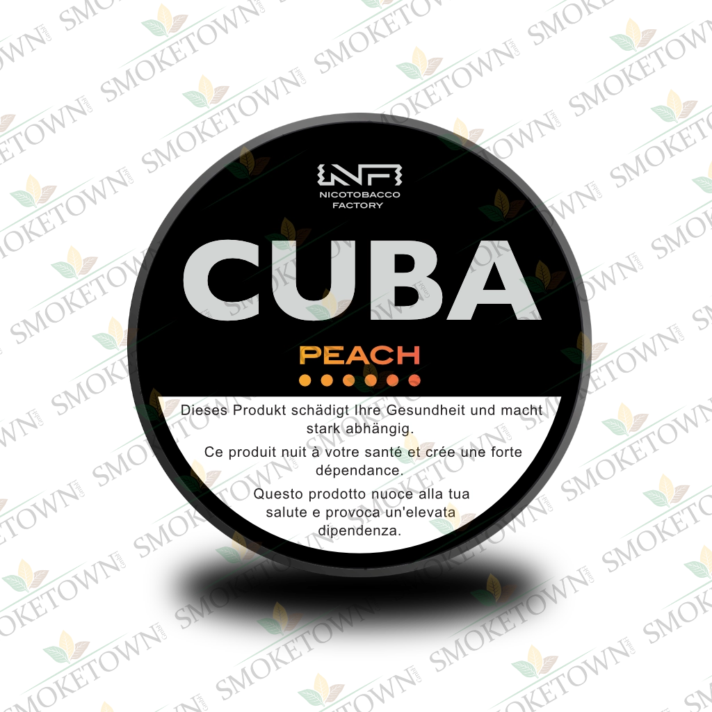 CUBA Black Peach – tabakfreie Nikotinbeutel