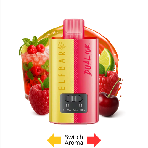 ELFBAR Dual 10K Raspberry Edition – 10000 Züge Vape, cherry raspberry lime vape