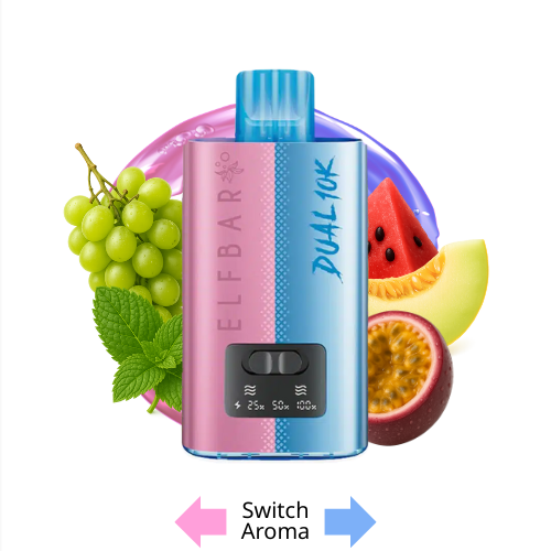 ELFBAR Dual 10K Shisha Edition – dampfertraube minze, dual pod vape