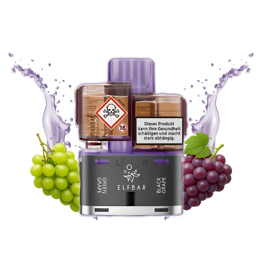 ELFBAR Dual 10K Grape Edition – 20 mg Nikotin Vape, Black Grape Vape