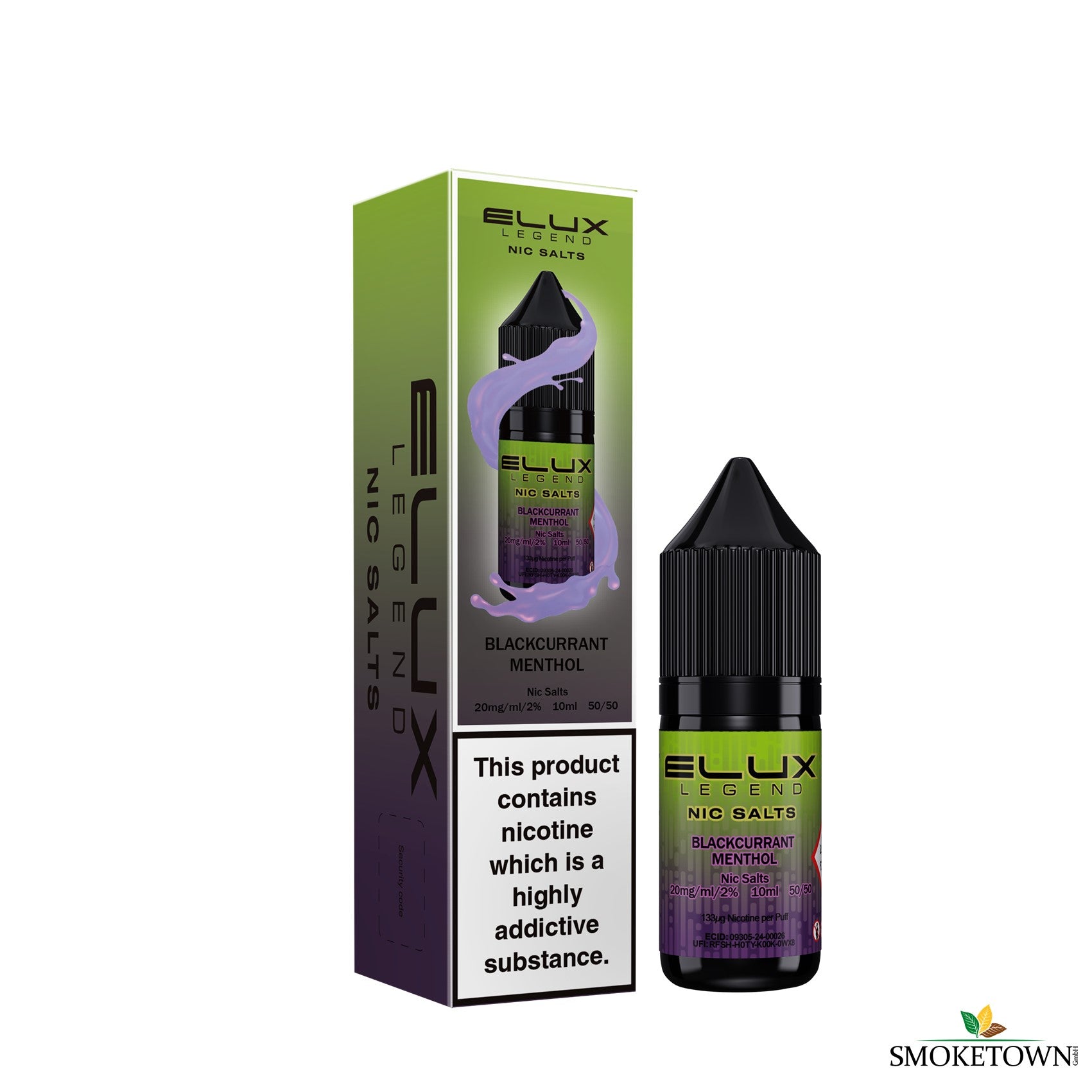 E-Lux - Blackcurrant Menthol – 20mg Nikotin, authentischer Tabak