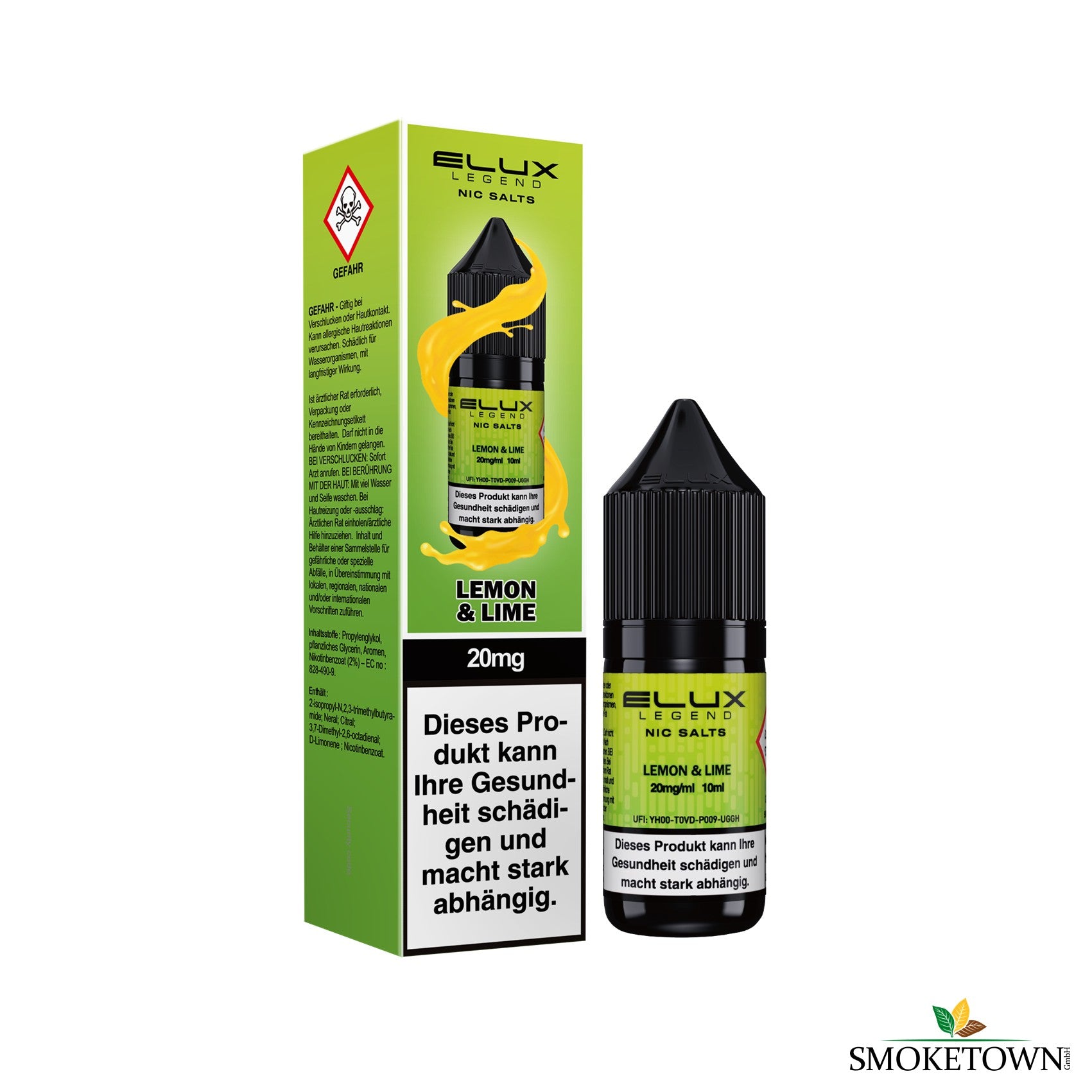 E-Lux - Lemon and Lime – 10ml E-Liquid Lemon Lime, belebendes Liquid