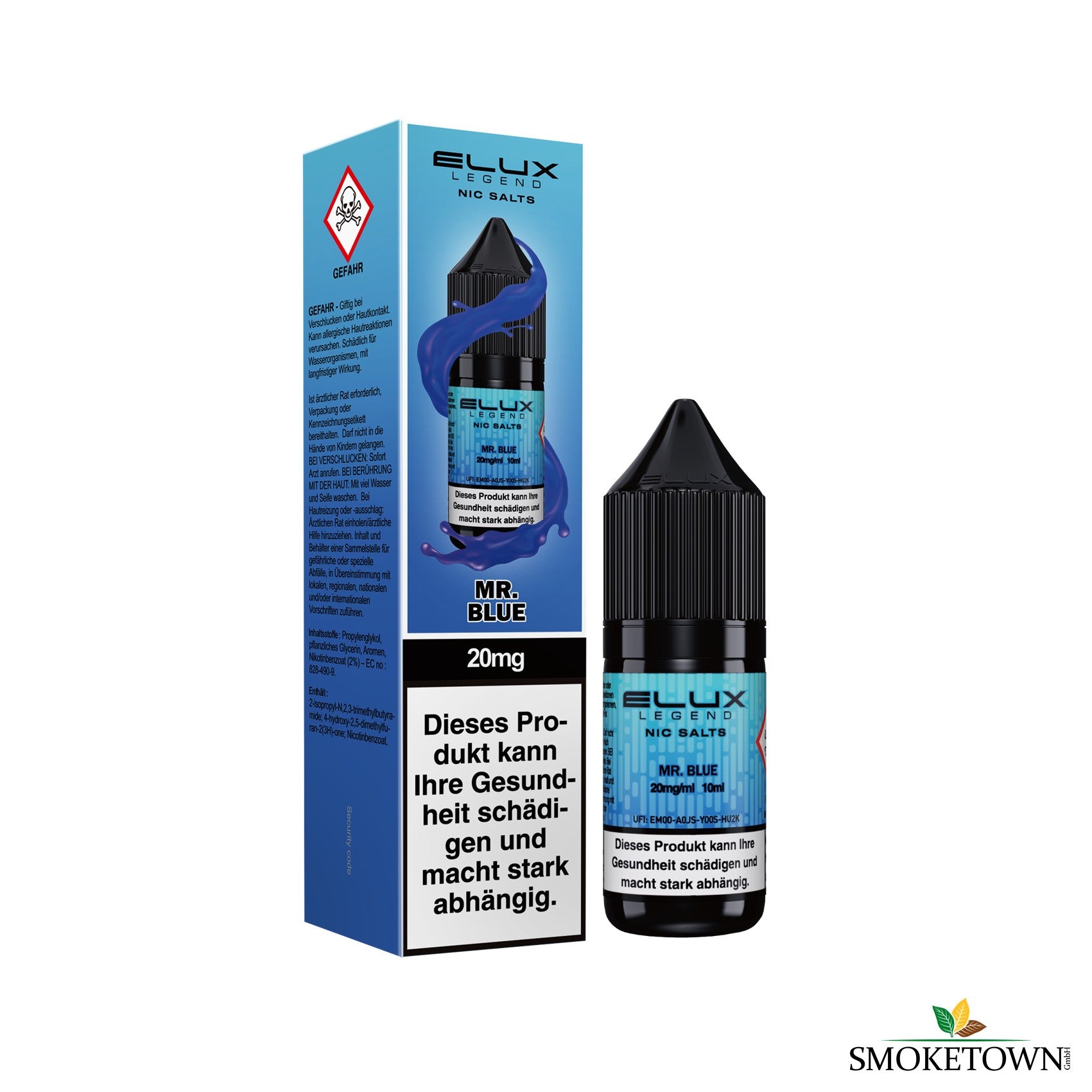 E-Lux - Mr.Blue - 10ml – Beeren Liquid E-Zigarette, Beerenmix Liquid