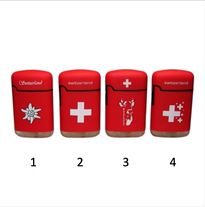 Easy Torch 8 Rubber Swiss 4 Motive – Feuerzeug, Feuerzeuge