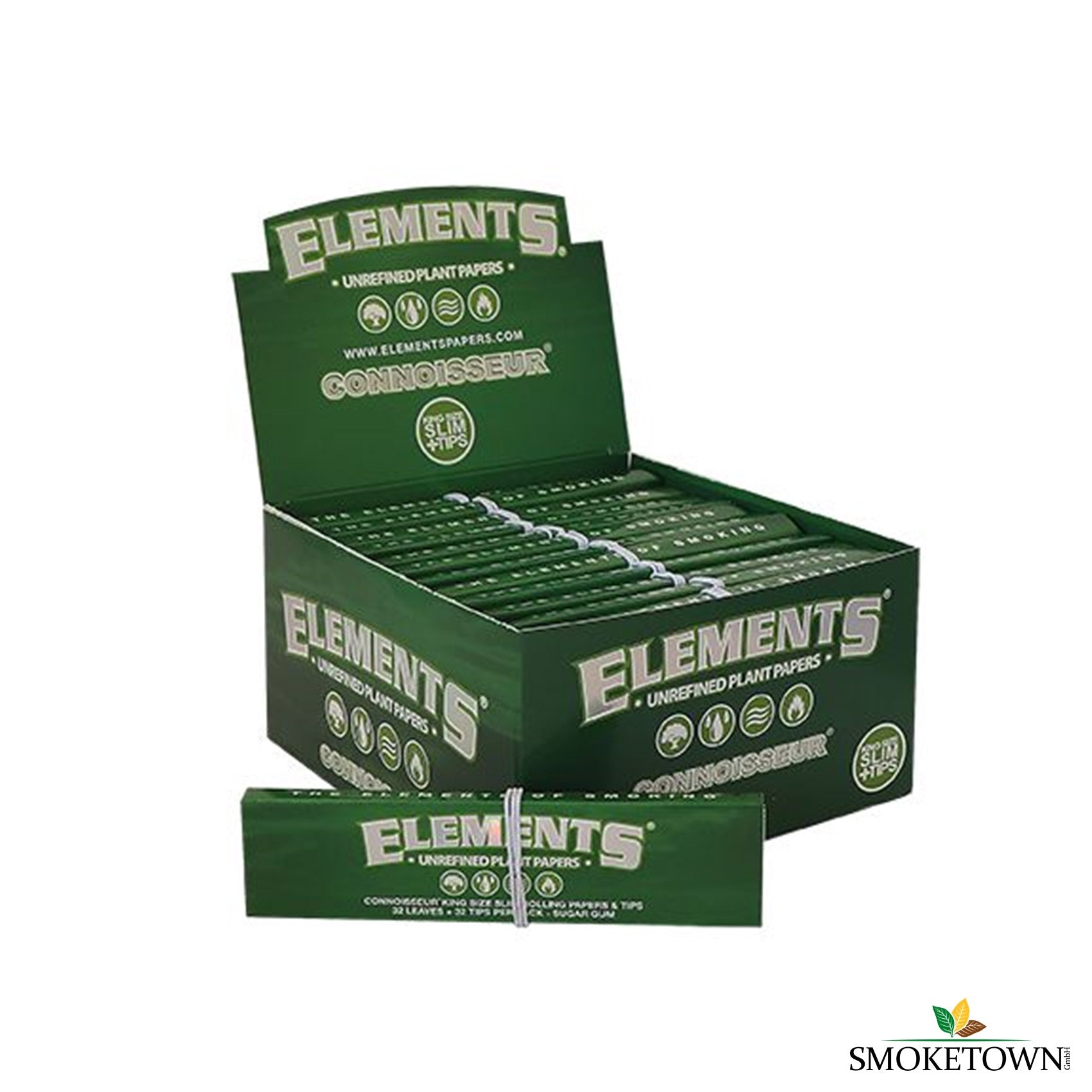 ELEMENTS Green Connoisseur - KS Slim & Tips – Blättchen ohne Chemie, Connoisseur Papers