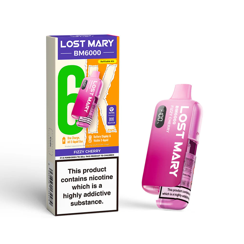 Lost Mary BM6000 - Fizzy Cherry – 6000 züge cherry, berry cherry vape