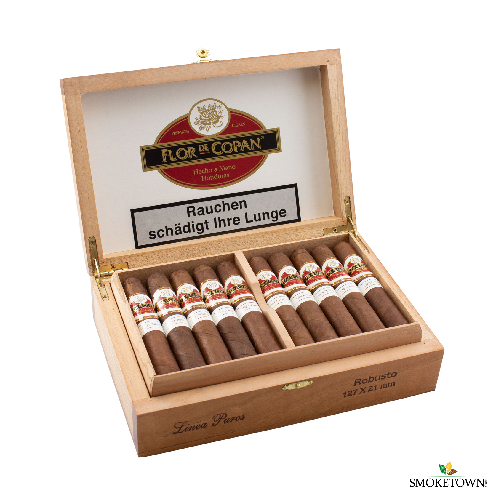 Flor de Copan Zigarre Robusto Linea Puros – mittelstarke Zigarren, Robusto Format Zigarren