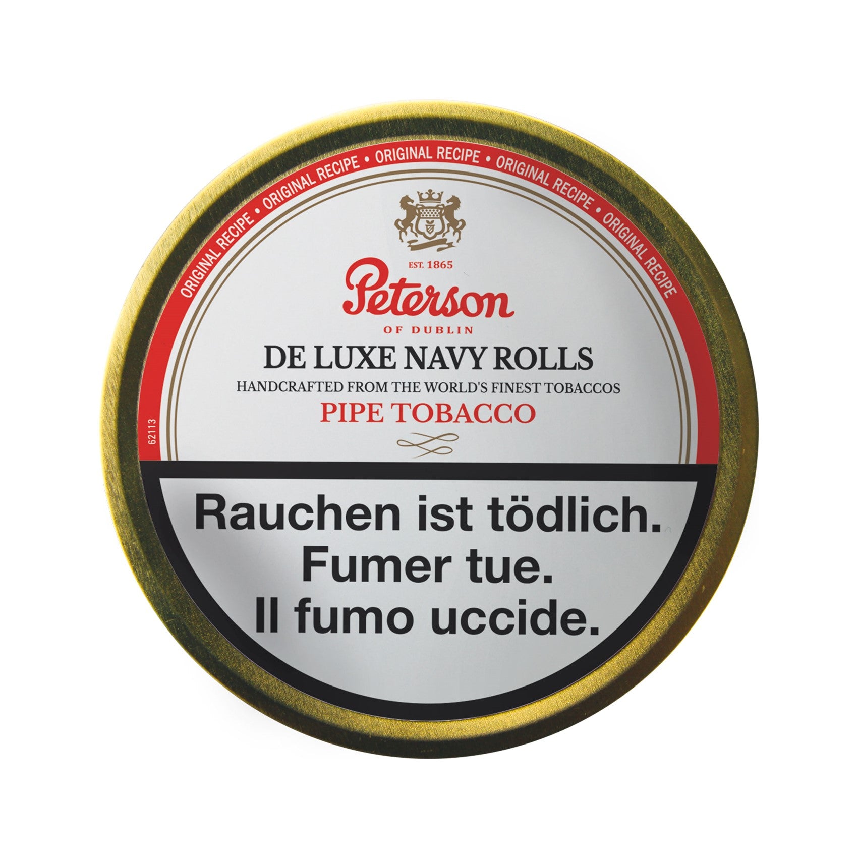Peterson De Luxe Navy Rolls 50g tin – Cask Aged, Pfeifentabak