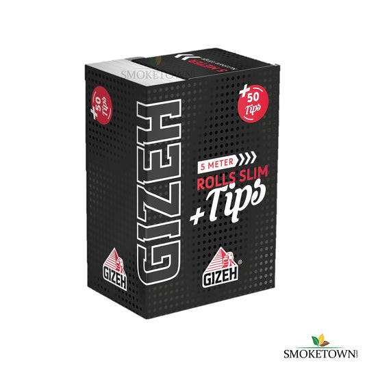 GIZEH BLACK® Rolls Slim + Tips – Filter für Zigaretten, Filtertips