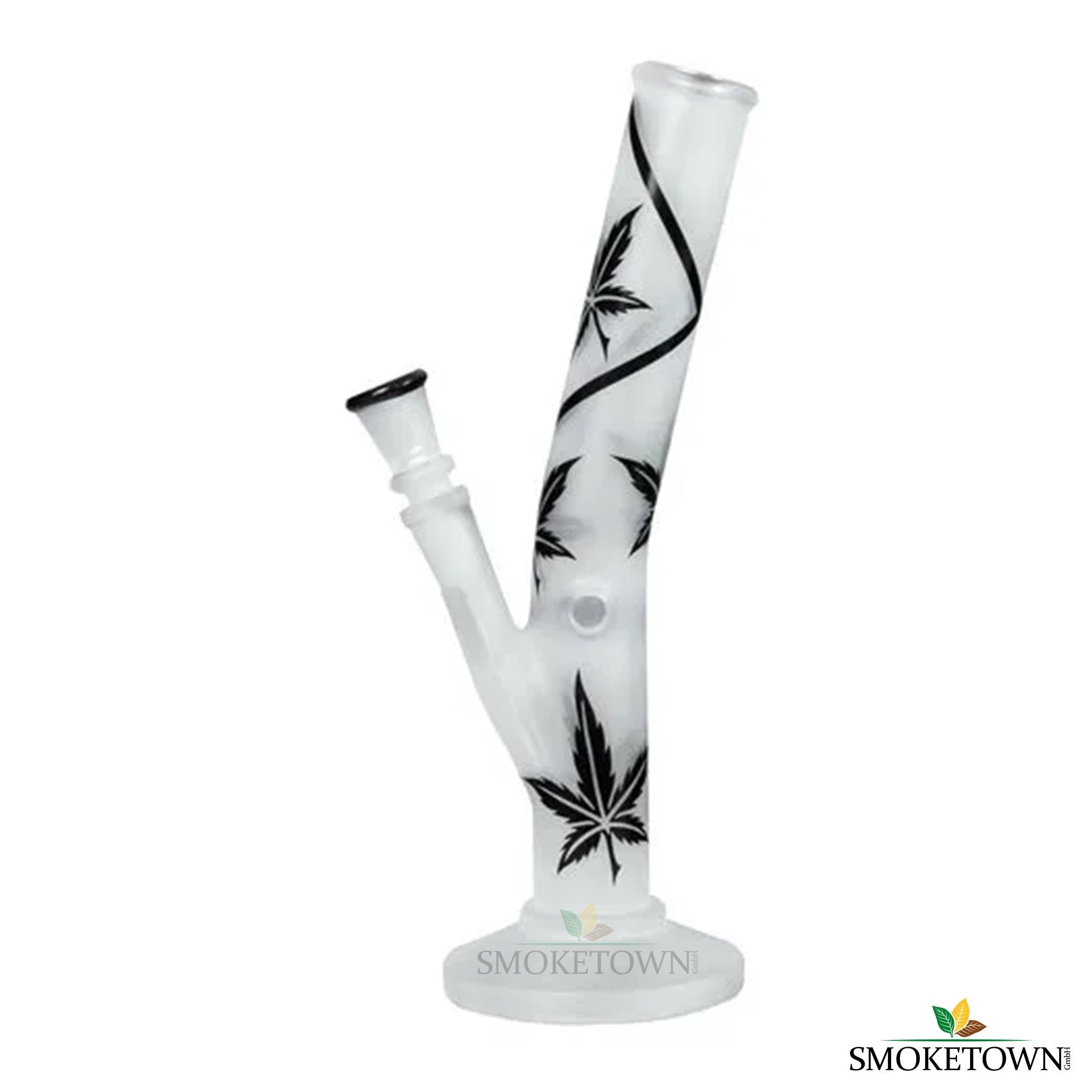 Glasbong "Hanf" sandgestrahlt - 26cm – Bong kaufen Schweiz, Bong mit Kühlung