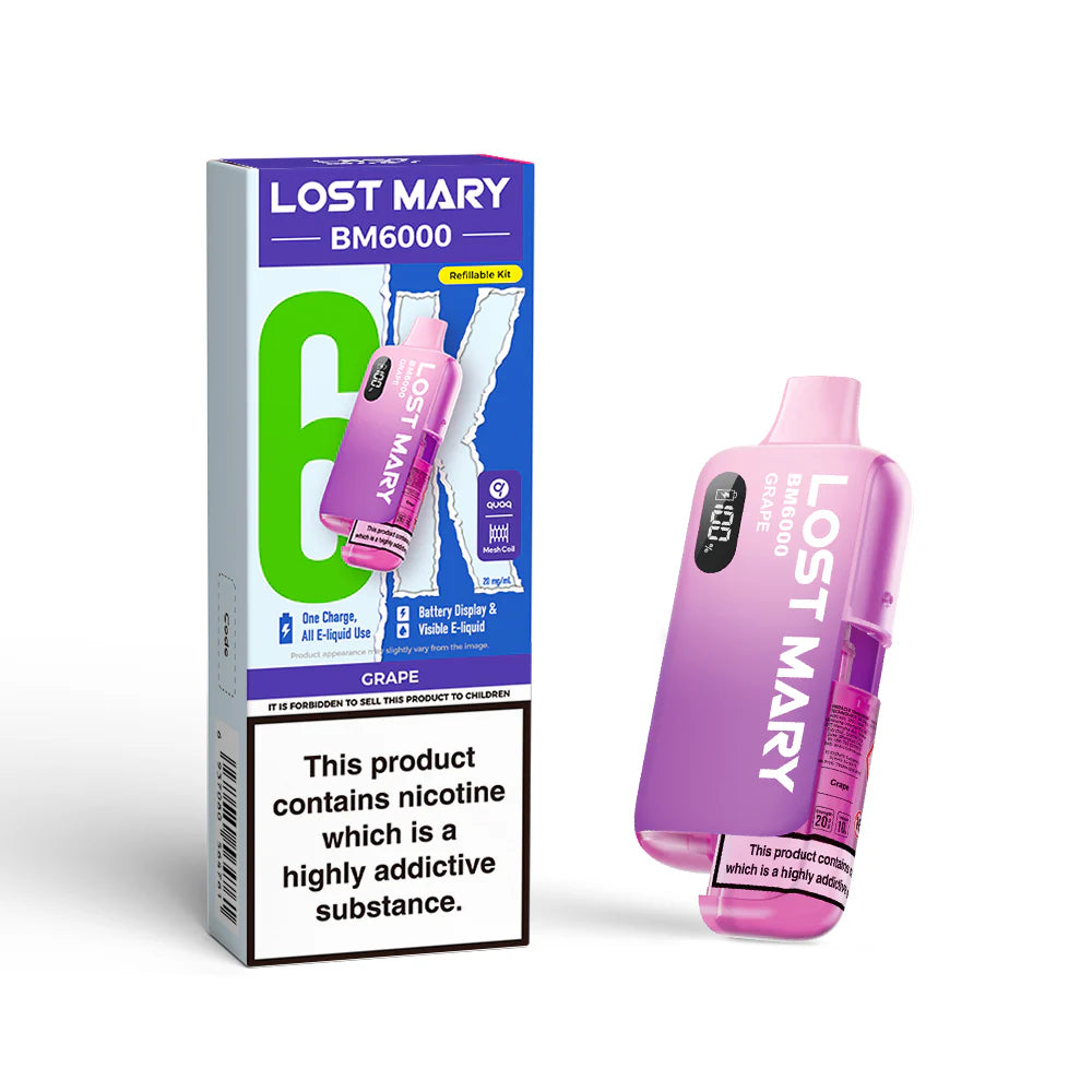 Lost Mary BM6000 - Grape – BM6000 Grape UK, Grape Einweg Vape