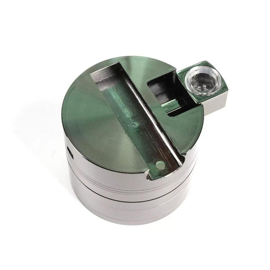 Grinder mit Pfeife 75mm Gun Metal – 4-teilig & massiv – Grinder 4-teilig, Grinder aus Metall