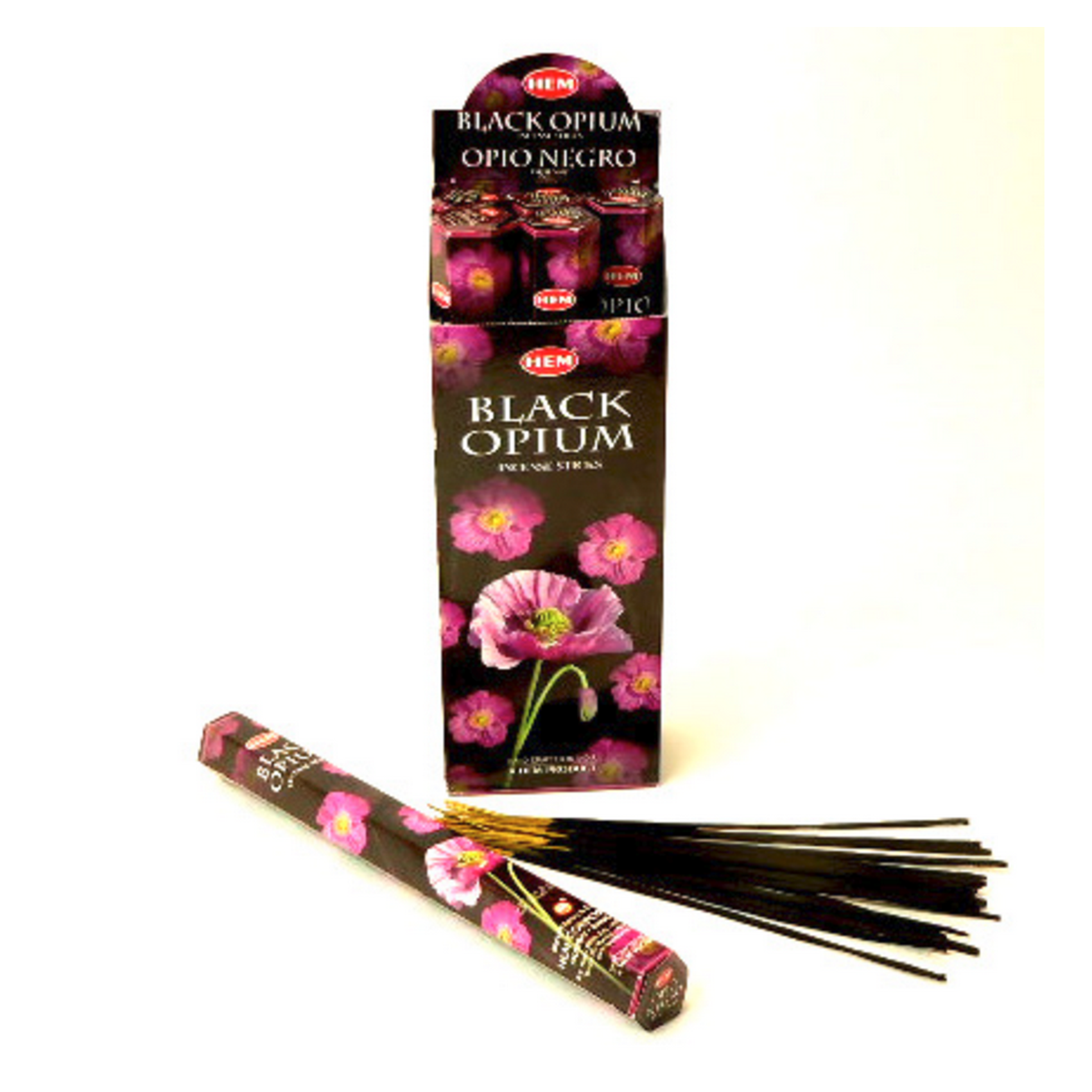 HEM Black Opium Räucherstäbchen - 20 Stk – aromatische Opium-Sticks, aromatische Räucherstäbchen